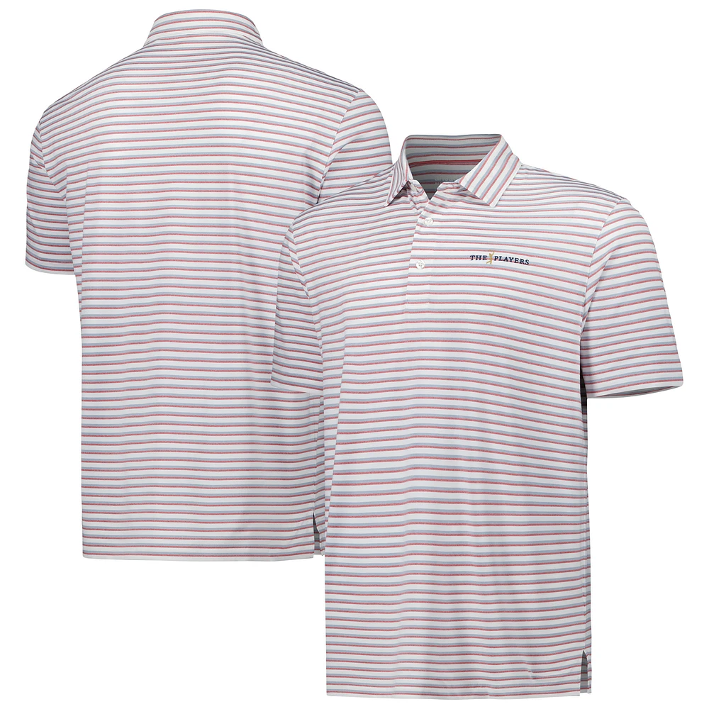 Men's Ahead White/Red THE PLAYERS Spindrift Striped Polo