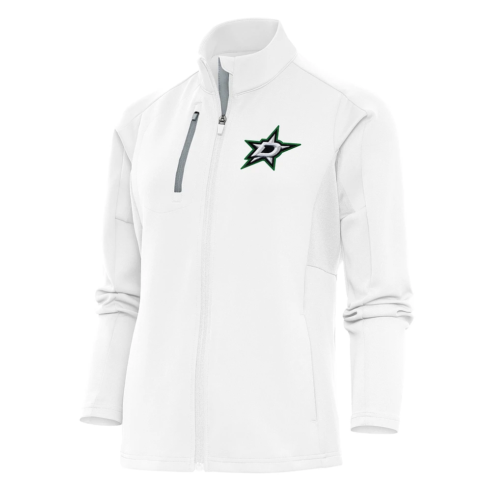 Women's Antigua White Dallas Stars Team Logo Generation Full-Zip Jacket