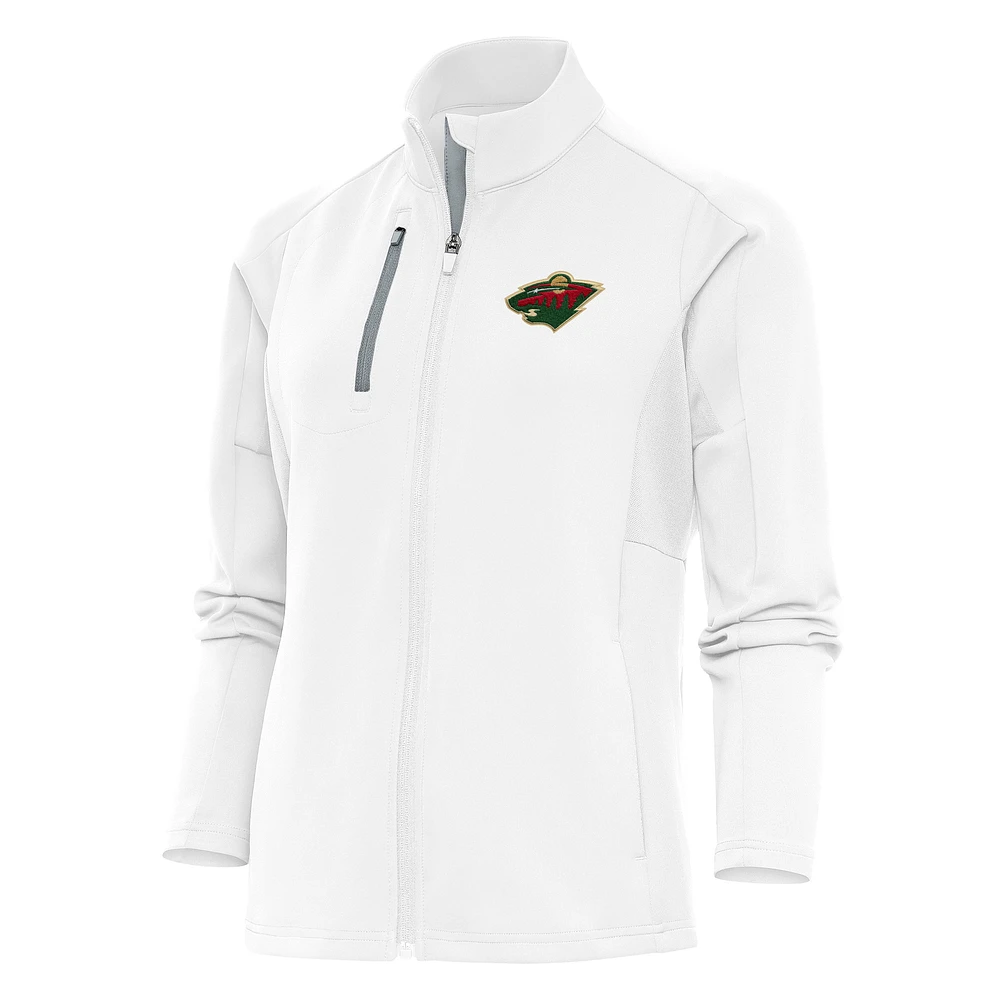 Women's Antigua White Minnesota Wild Team Logo Generation Full-Zip Jacket