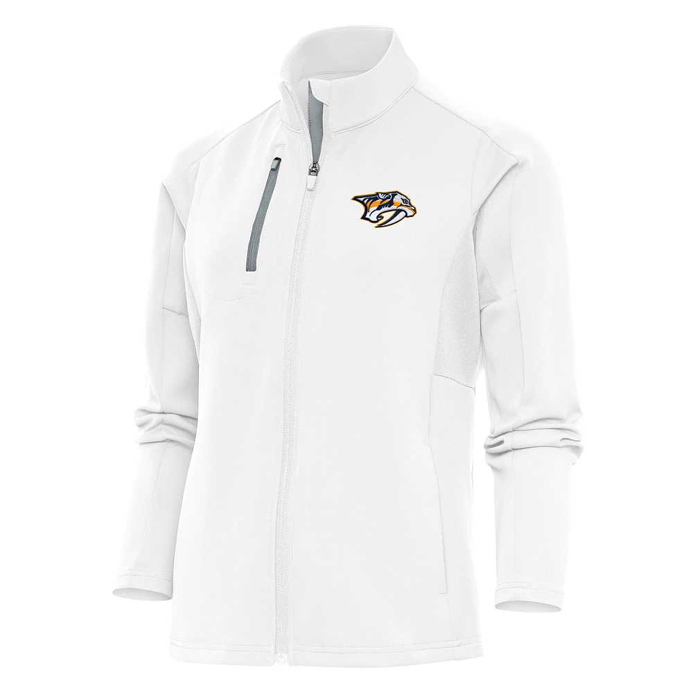Women's Antigua White Nashville Predators Team Logo Generation Full-Zip Jacket
