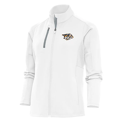 Women's Antigua White Nashville Predators Team Logo Generation Full-Zip Jacket