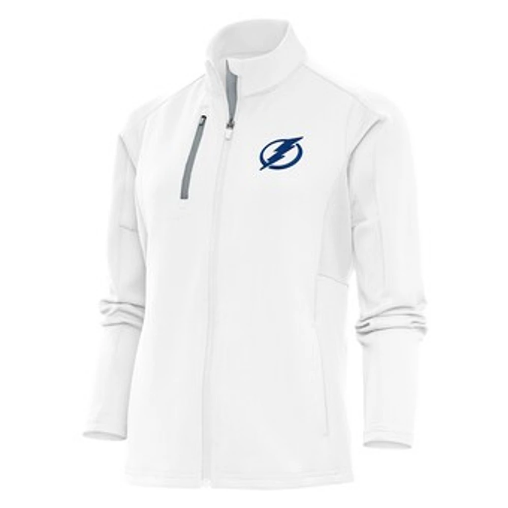 Women's Antigua White Tampa Bay Lightning Team Logo Generation Full-Zip Jacket