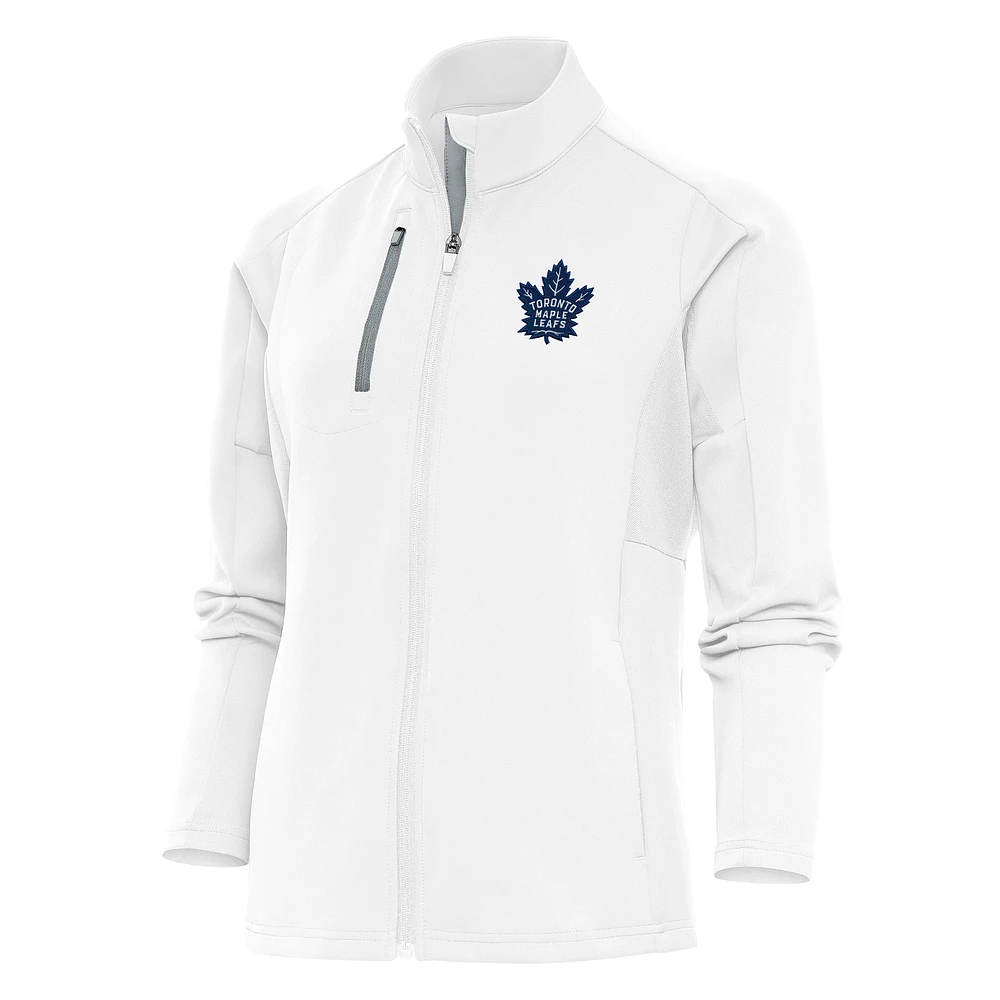 Women's Antigua White Toronto Maple Leafs Team Logo Generation Full-Zip Jacket