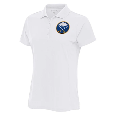 Women's Antigua White Buffalo Sabres Team Logo Legacy Pique Polo