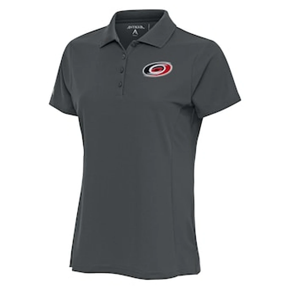 Women's Antigua Charcoal Carolina Hurricanes Team Logo Legacy Pique Polo