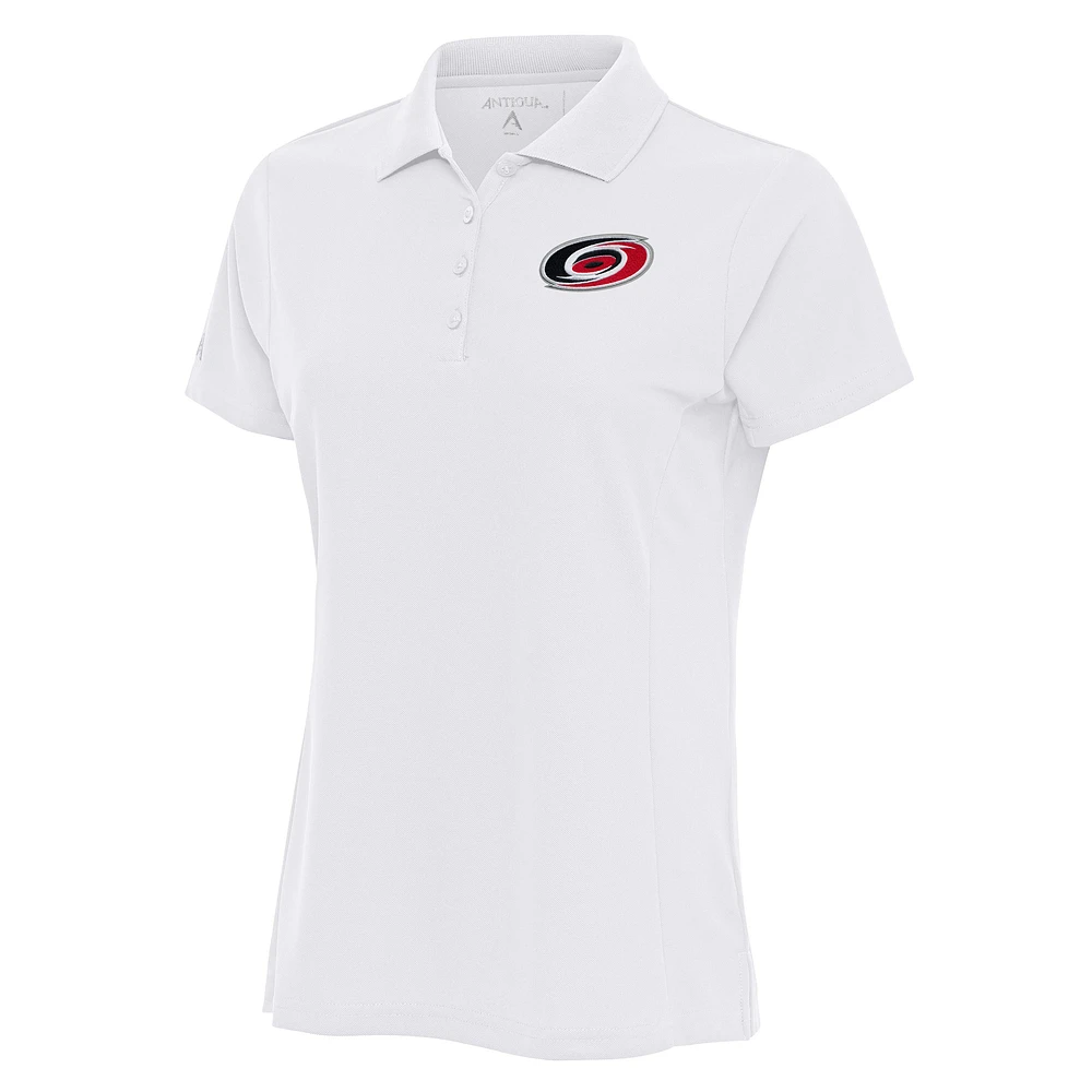 Women's Antigua White Carolina Hurricanes Team Logo Legacy Pique Polo