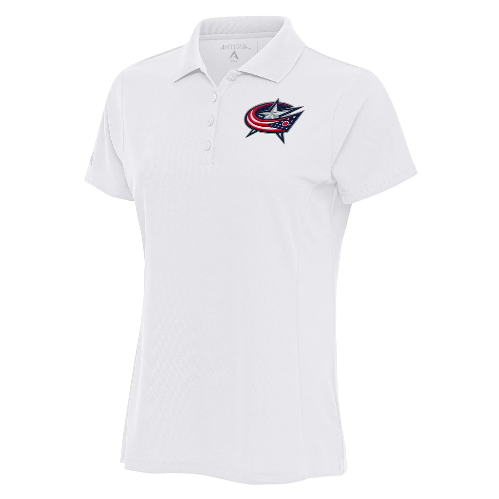Women's Antigua Columbus Blue Jackets Team Logo Legacy Pique Polo