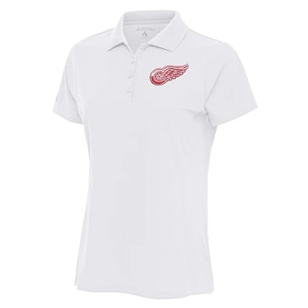 Women's Antigua Detroit Red Wings Team Logo Legacy Pique Polo