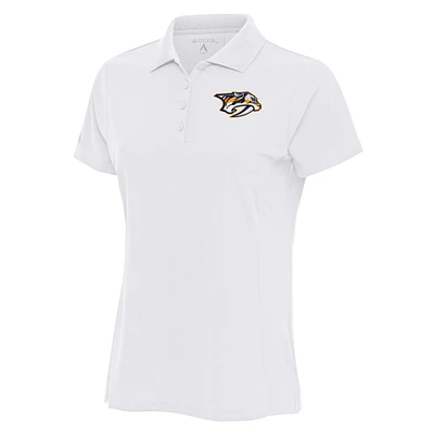 Women's Antigua White Nashville Predators Team Logo Legacy Pique Polo