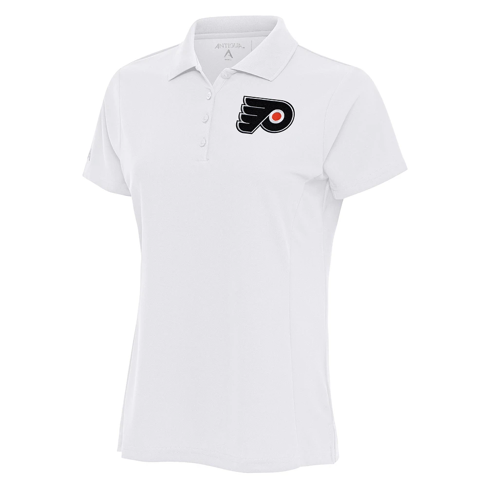Women's Antigua White Philadelphia Flyers Team Logo Legacy Pique Polo