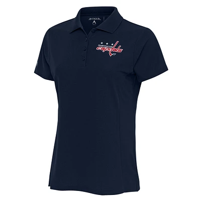 Women's Antigua Navy Washington Capitals Team Logo Legacy Pique Polo