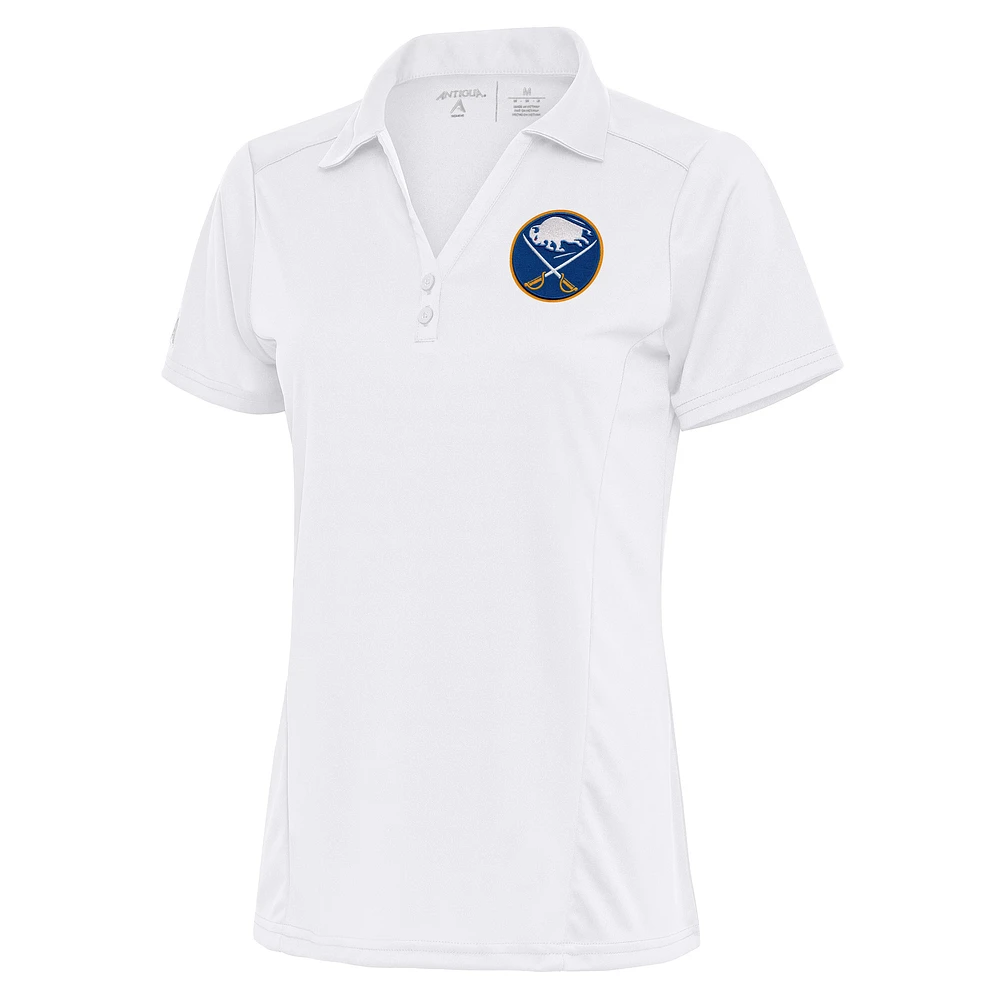 Women's Antigua White Buffalo Sabres Team Logo Tribute Polo