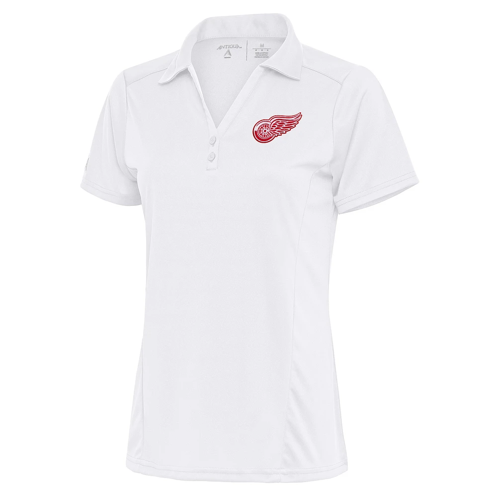 Women's Antigua White Detroit Red Wings Team Logo Tribute Polo