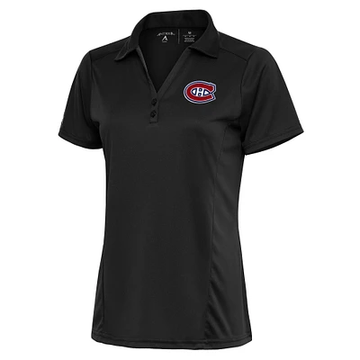 Women's Antigua Charcoal Montreal Canadiens Team Logo Tribute Polo