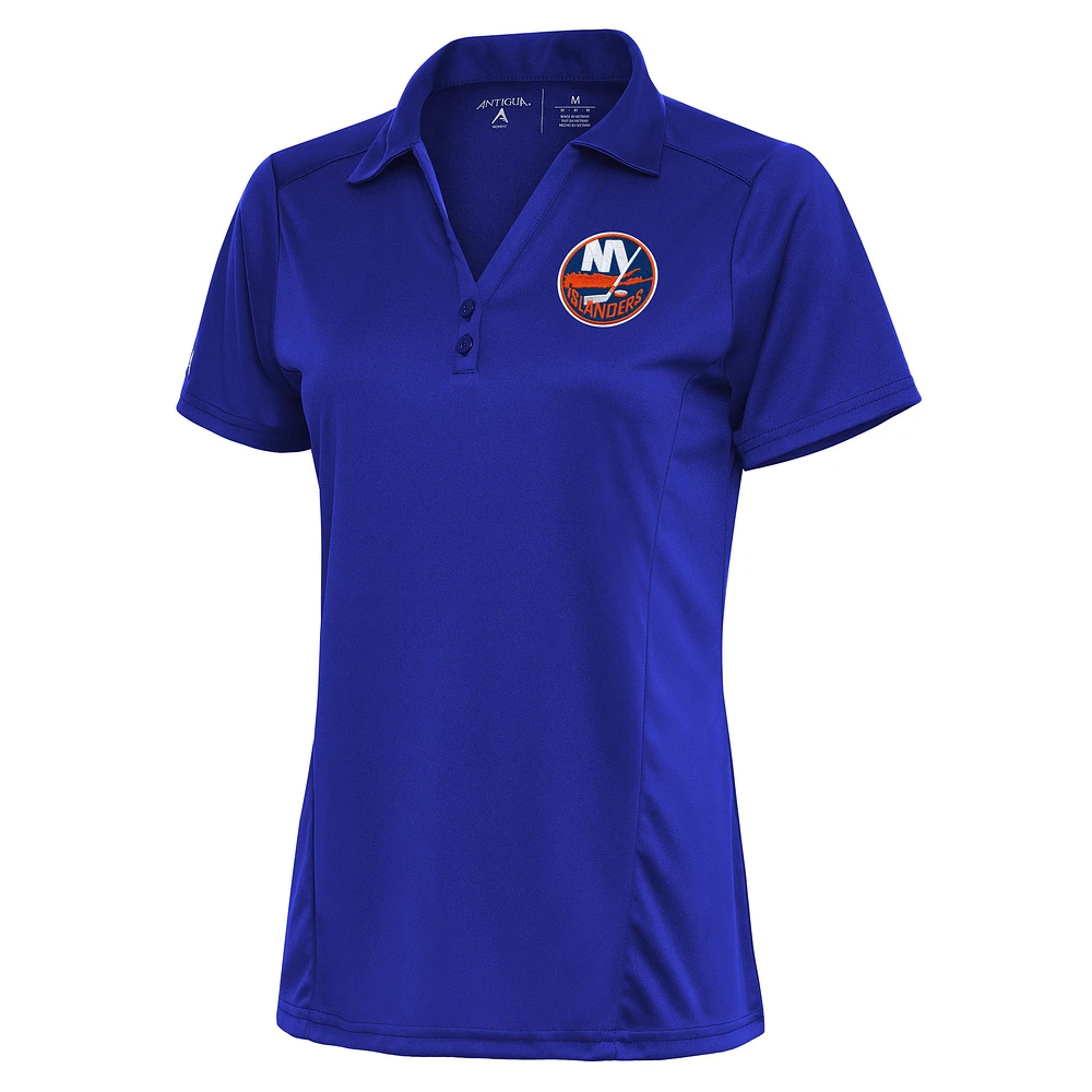 Women's Antigua Royal New York Islanders Team Logo Tribute Polo