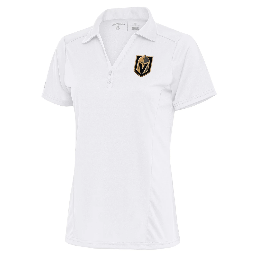 Women's Antigua White Vegas Golden Knights Team Logo Tribute Polo