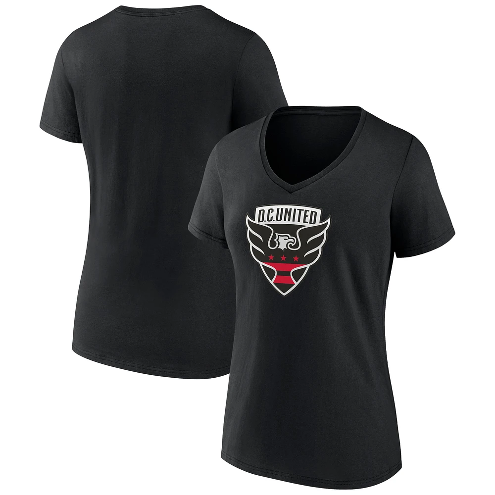 Women's Black D.C. United Official Logo V-Neck T-Shirt