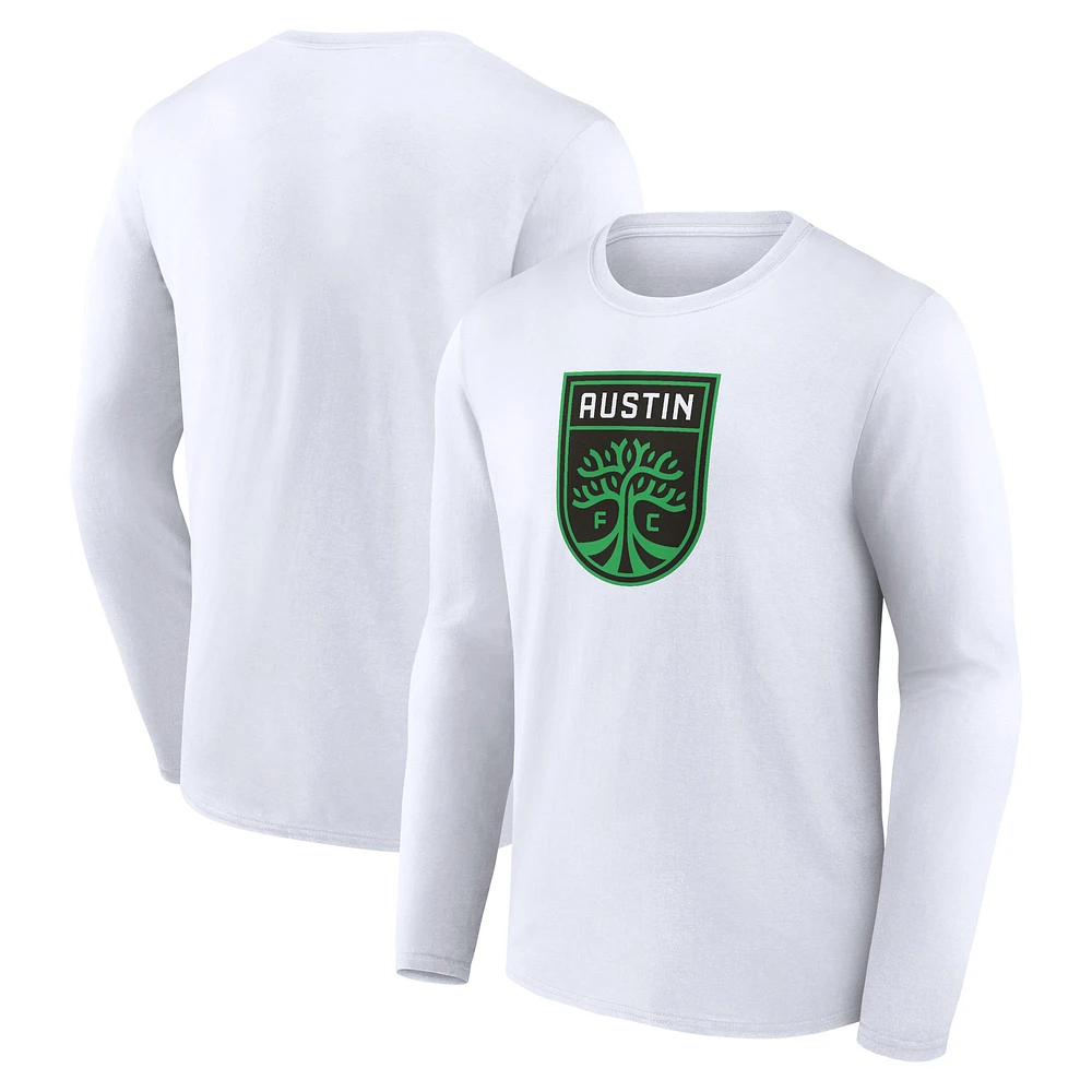 Men's White Austin FC Official Logo Long Sleeve T-Shirt