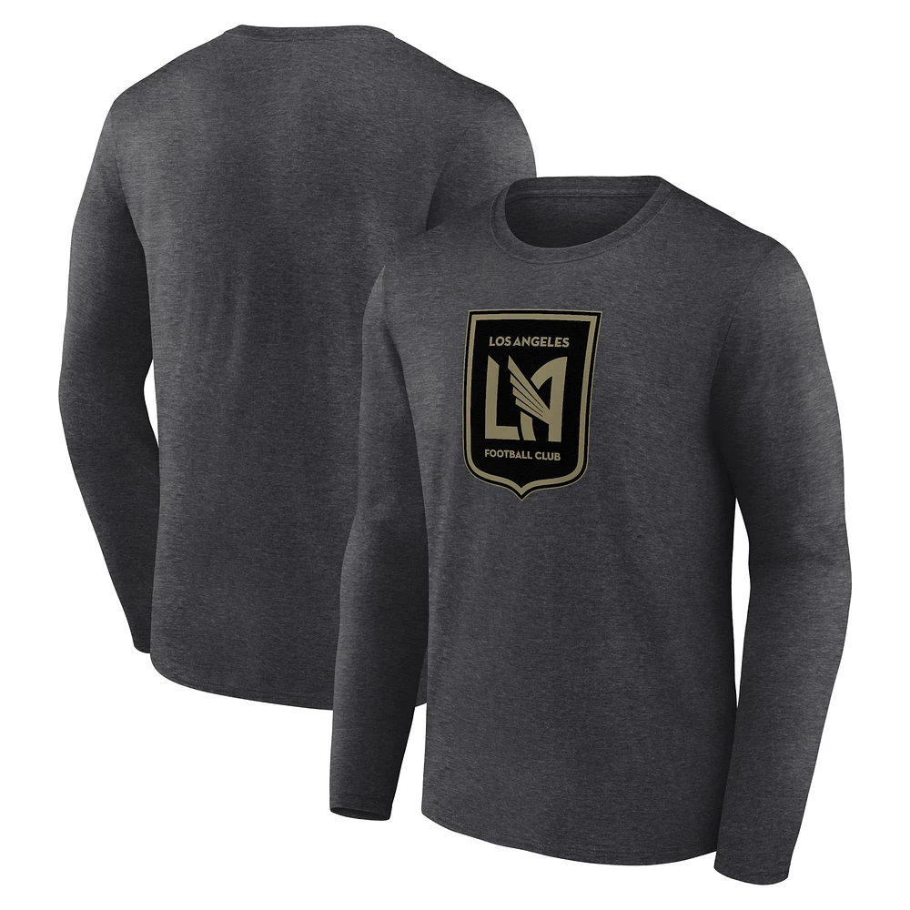 Men's Charcoal LAFC Official Logo Long Sleeve T-Shirt