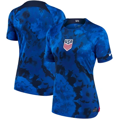 Women's Nike Blue USMNT 2022/23 Away Breathe Stadium Replica Blank Jersey
