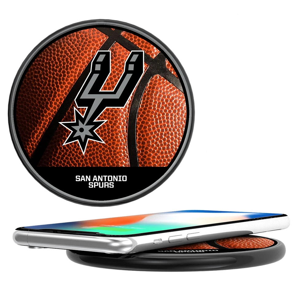 San Antonio Spurs Basketball Design 10-Watt Wireless Phone Charger