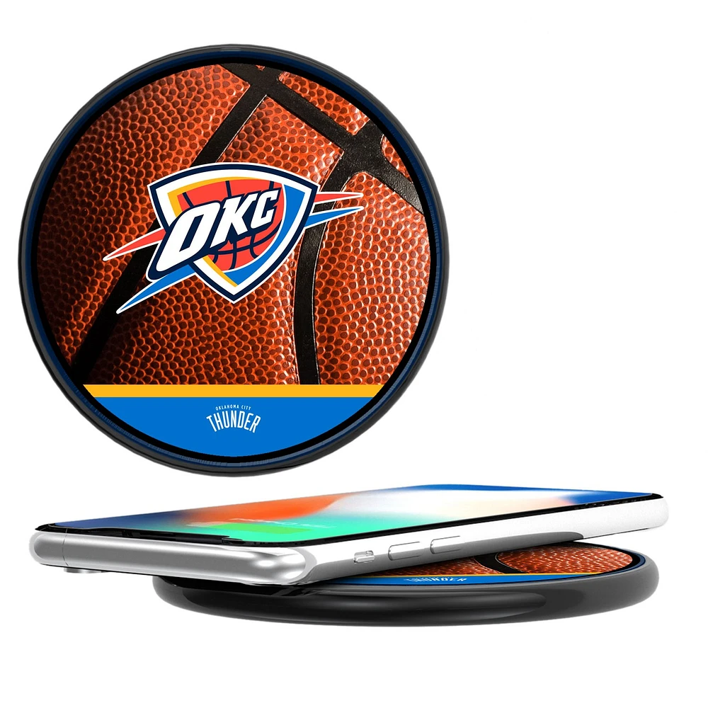 Oklahoma City Thunder Basketball Design 10-Watt Wireless Phone Charger