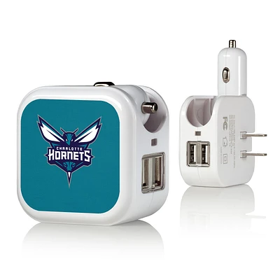 Charlotte Hornets Solid Design USB Charger