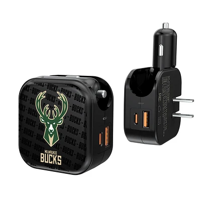 Milwaukee Bucks Text Design USB Charger