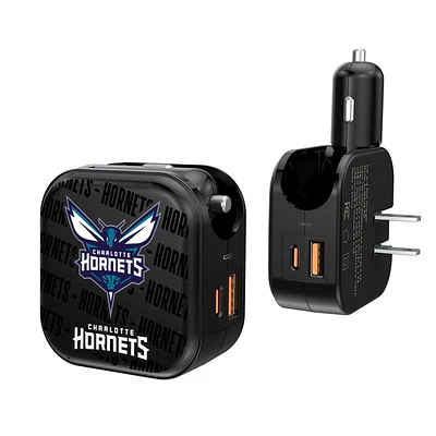 Charlotte Hornets Text Design USB Charger