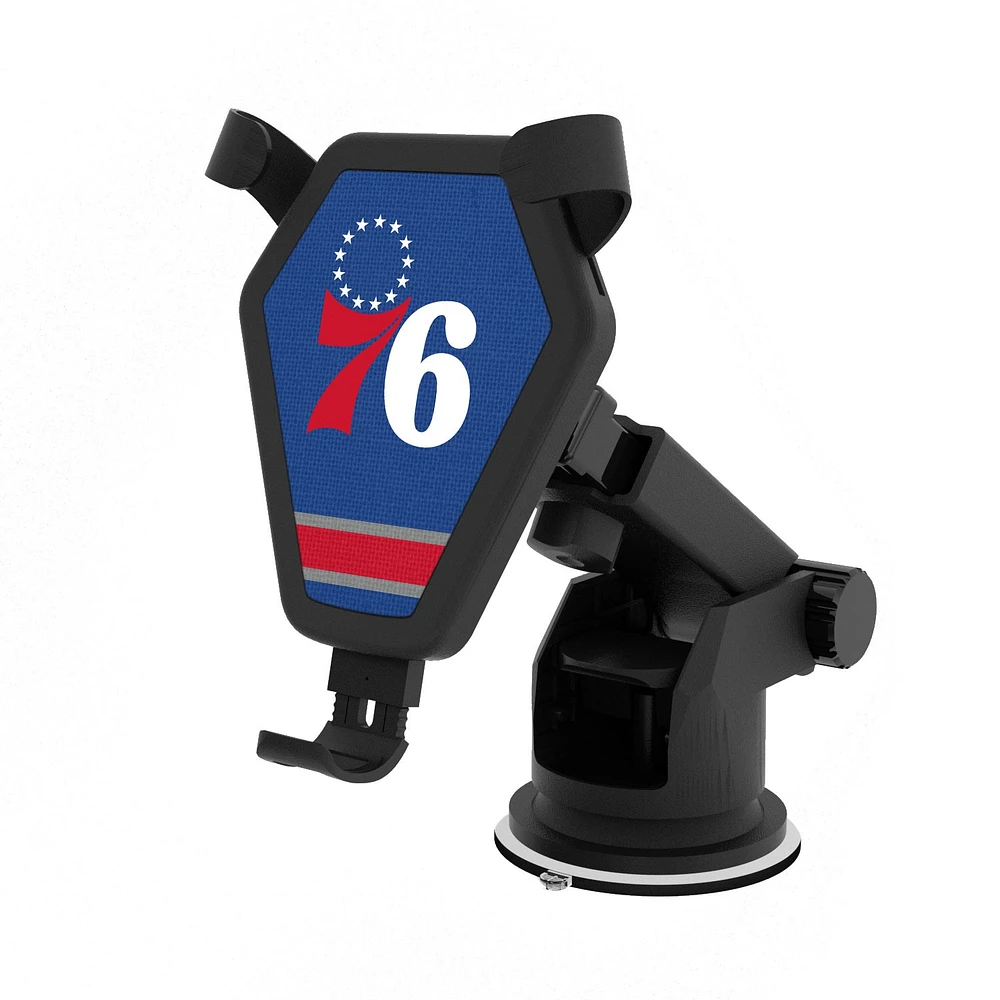 Philadelphia 76ers Stripe Design Wireless Car Charger