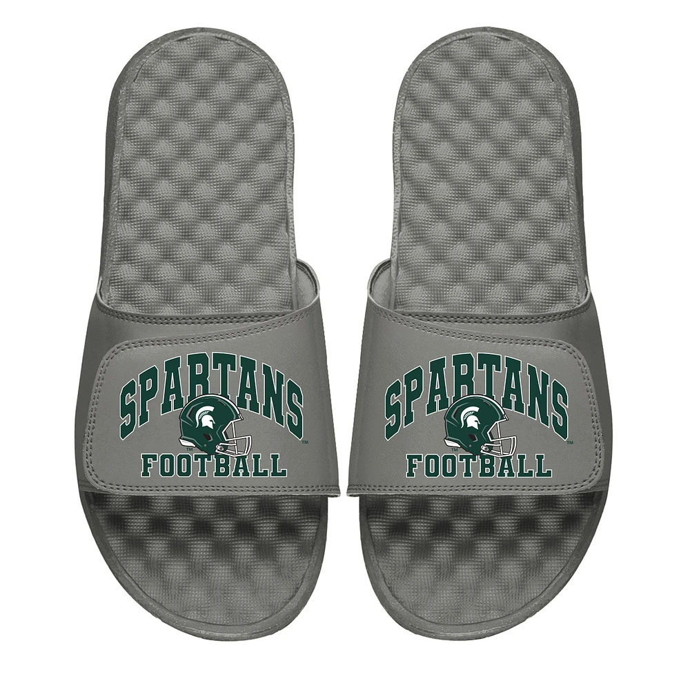Youth ISlide Gray Michigan State Spartans Football Slide Sandals