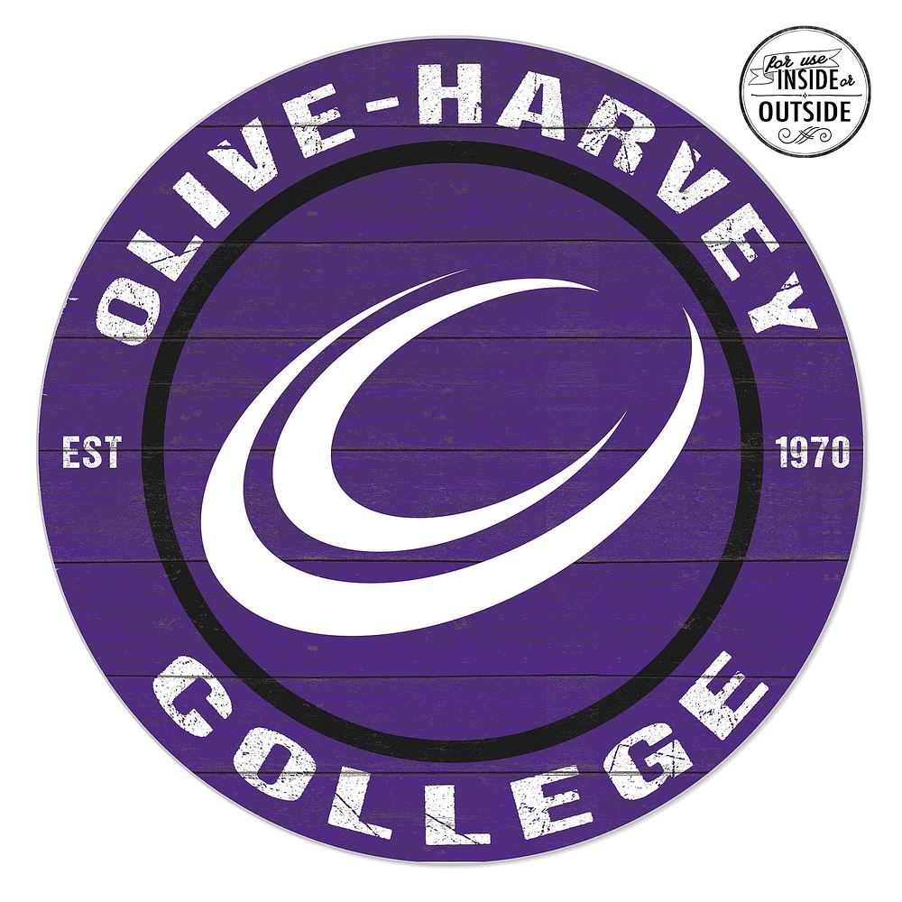 Olive-Harvey College Purple Panthers 20'' x 20'' Indoor/Outdoor Circle Sign