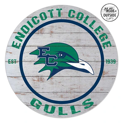 Endicott College 20'' x 20'' Indoor/Outdoor Weathered Circle Sign