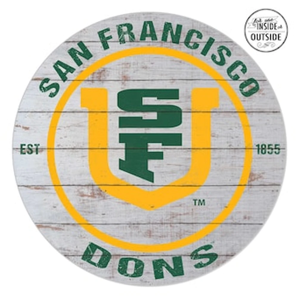 San Francisco Dons 20'' x 20'' Indoor/Outdoor Weathered Circle Sign