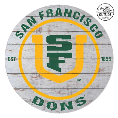 San Francisco Dons 20'' x 20'' Indoor/Outdoor Weathered Circle Sign