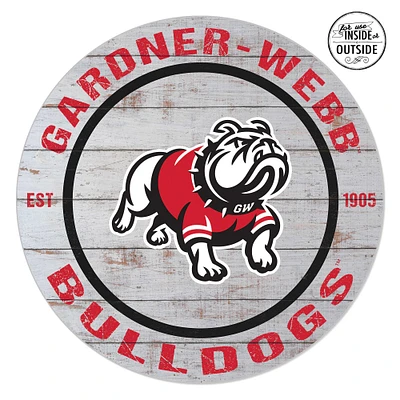 Gardner-Webb Bulldogs 20'' x 20'' Indoor/Outdoor Weathered Circle Sign