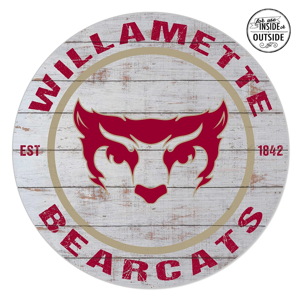 Willamette Bearcats 20'' x 20'' Indoor/Outdoor Weathered Circle Sign