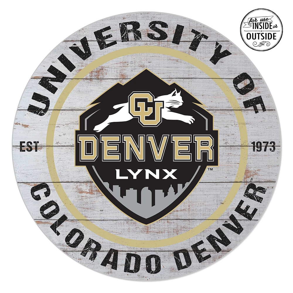 CU Denver Lynx 20'' x 20'' Indoor/Outdoor Weathered Circle Sign