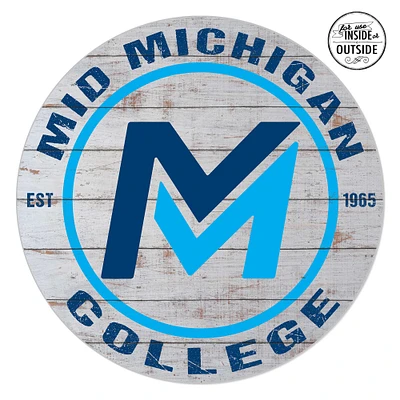 Mid Michigan College 20'' x 20'' Indoor/Outdoor Weathered Circle Sign