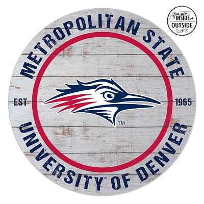 MSU Denver Roadrunners 20'' x 20'' Indoor/Outdoor Weathered Circle Sign