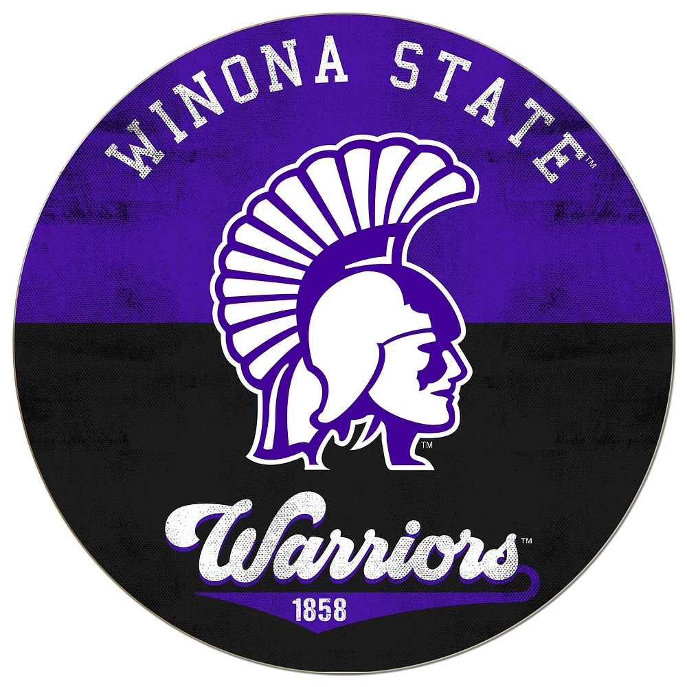 Winona State Warriors 20'' x 20'' Retro Logo Circle Sign