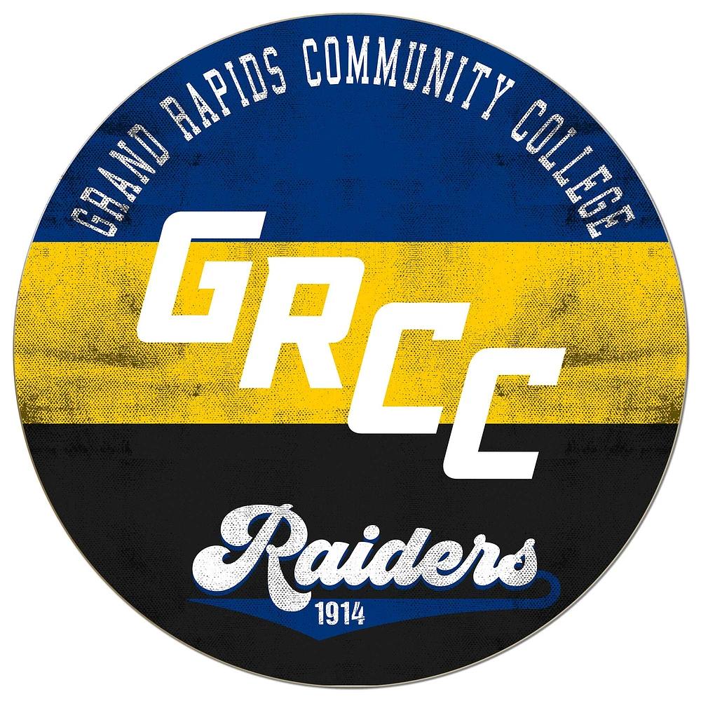 Grand Rapids Raiders 20'' x 20'' Retro Logo Circle Sign