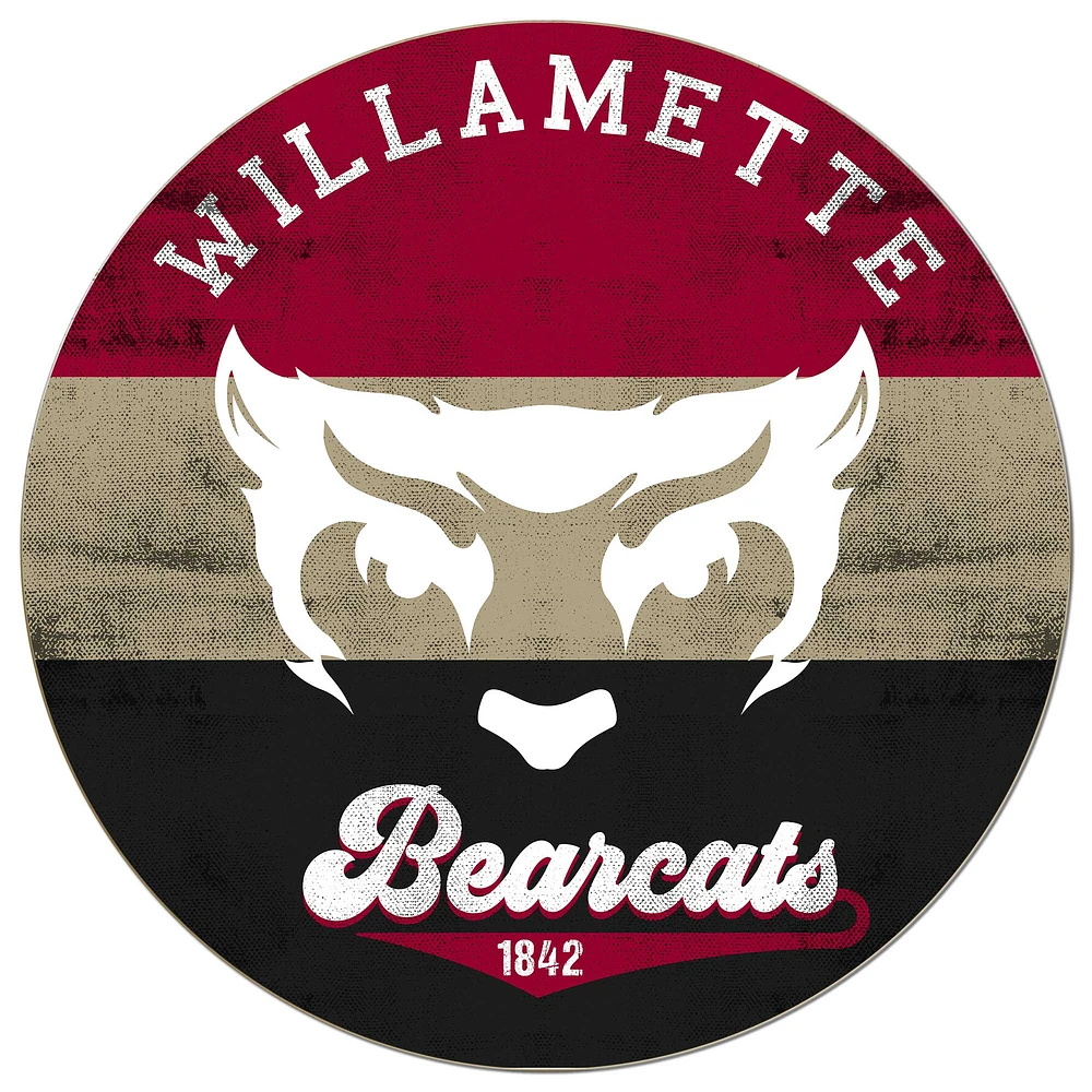Willamette Bearcats 20'' x 20'' Retro Logo Circle Sign