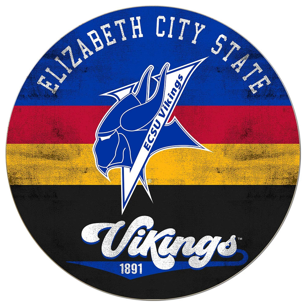 ECSU Vikings 20'' x 20'' Retro Logo Circle Sign