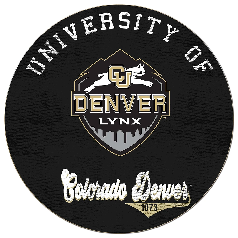 CU Denver Lynx 20'' x 20'' Retro Logo Circle Sign