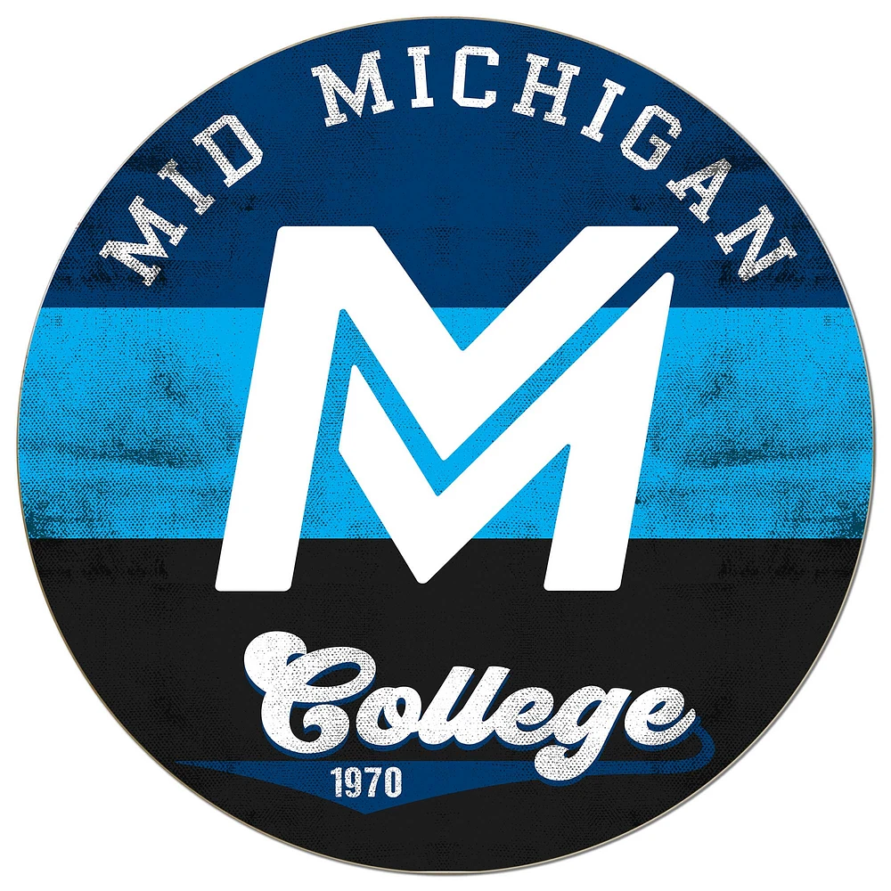 Mid Michigan College 20'' x 20'' Retro Logo Circle Sign