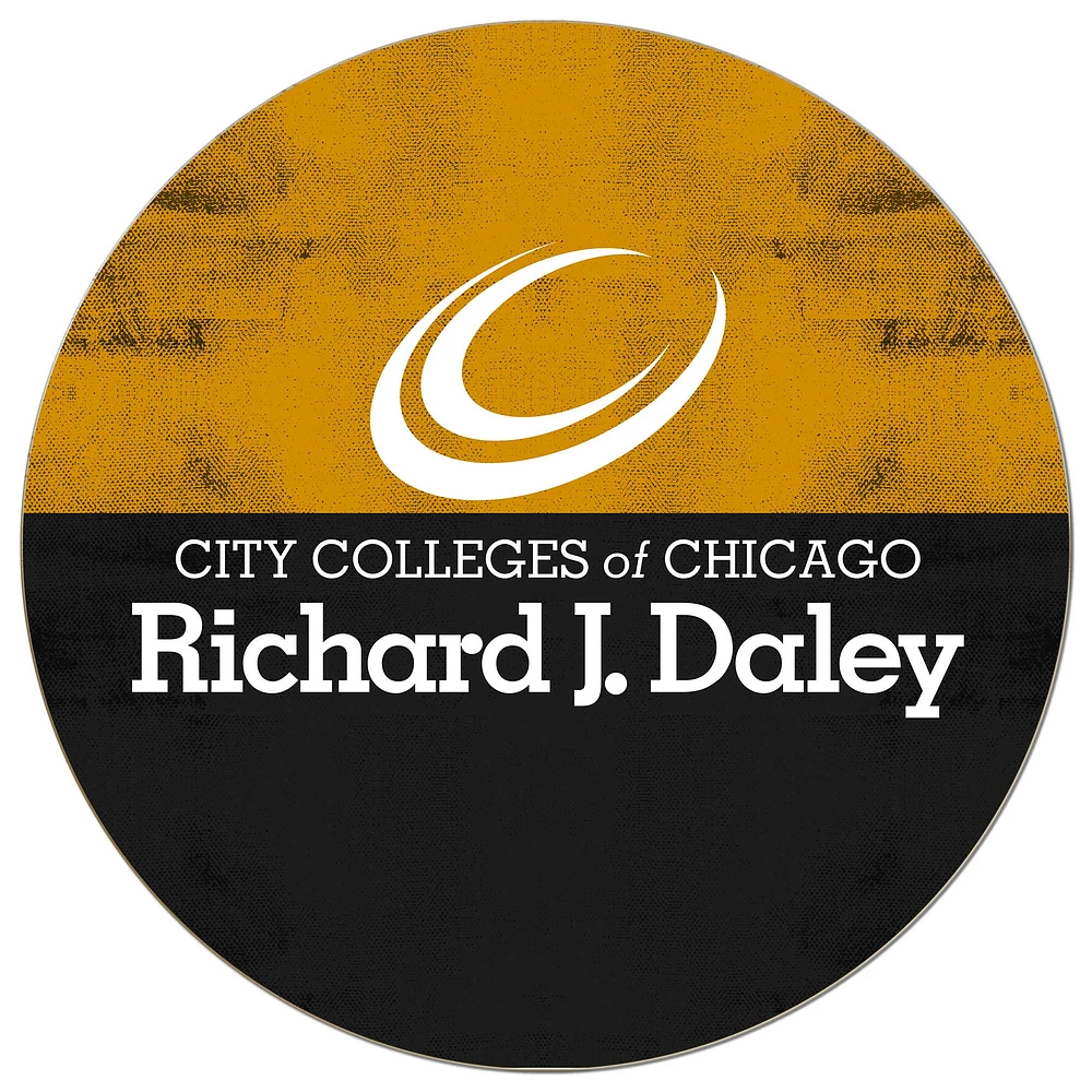 Richard J Daley College Bulldogs 20'' x 20'' Retro Logo Circle Sign