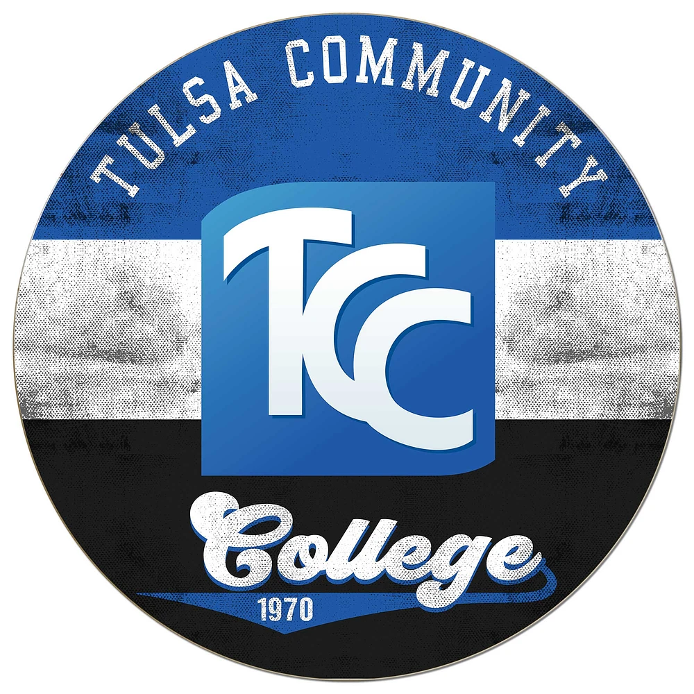 Tulsa Community College 20'' x 20'' Retro Logo Circle Sign