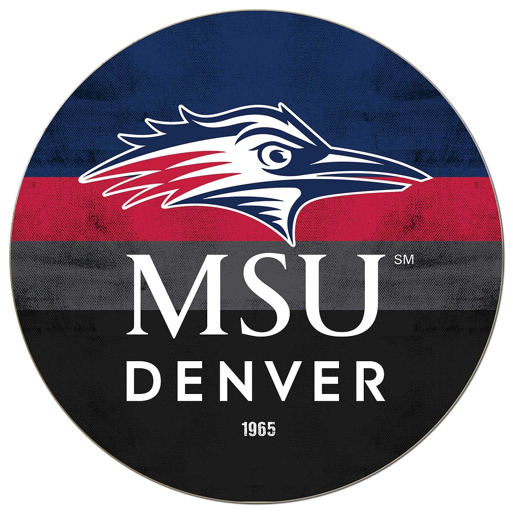 MSU Denver Roadrunners 20'' x 20'' Retro Logo Circle Sign