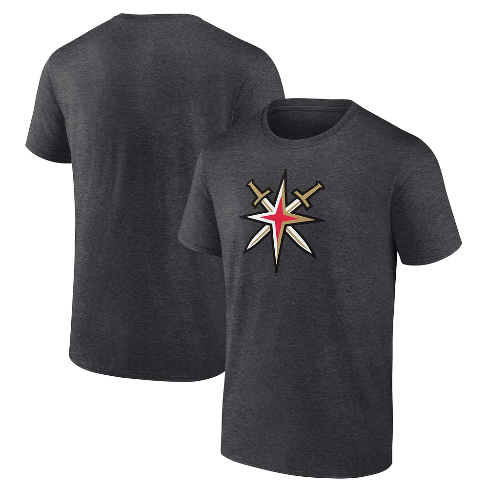 Men's Charcoal Vegas Golden Knights Shoulder Patch Logo T-Shirt